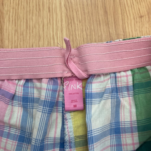 PINK Victoria’s Secret Pink and Blue Light Weight Plaid Pajama Lounge Pants - Picture 5 of 6